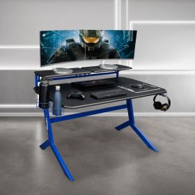 Techni Sport Blue Stryker Gaming Desk, Blue