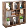 Open Compartments Industrial Freestanding Bookshelf