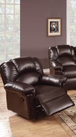 Motion Recliner Chair 1pc Glider Couch Living Room Furniture Brown Bonded Leather