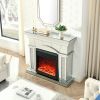 W 46" X D 12.5" X H 41" Dome door acrylic mirror fireplace cabinet, TV fireplace cabinet