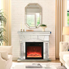 W 46" X D 12.5" X H 41" Dome door acrylic mirror fireplace cabinet, TV fireplace cabinet