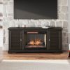 Bridgevine Home Topanga 68 inch Electric Fireplace TV Console for TVs up to 80 inches, Clove finish