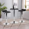 Bar Stools Set of 2, Counter Bar Stools with Swivel Bar and Adjustable Height, Modern PVC Barstools Bar Chairs - Black