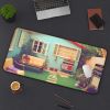 Retro Backyard Scene Desk Mat