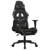 Gaming Chair with Footrest Black and Camouflage Faux Leather