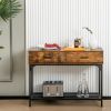 2 Drawers Console Table with Metal Frame for Living Room