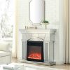 W 46" X D 12.5" X H 41" Dome door acrylic mirror fireplace cabinet, TV fireplace cabinet