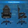 YSSOA Racing Video Backrest and Seat Height Recliner Gaming Office High Back Computer Ergonomic Adjustable Swivel Chair, Without footrest, Black