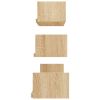 Wall Display Shelf 3 pcs Sonoma Oak Engineered Wood