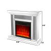 Mirrored Electric Fireplace 7 Colors Adjustable 3D Flame with Mantel, Remote Control, Timing