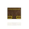 Manhattan Comfort Plaza 64.25 Modern Floating Wall Entertainment Center with Display Shelves in Rustic Brown and Yellow