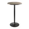 Cora Pub Table; Bar Height; Round; Faux Marble Top; Black Base