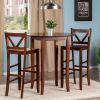 Fiona 3-Pc High Round Table with 2 Bar V-Back Stool