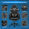 YSSOA Racing Video Backrest and Seat Height Recliner Gaming Office High Back Computer Ergonomic Adjustable Swivel Chair, With footrest, Black/Grey