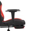 Gaming Chair with Footrest Black and Red Fabric