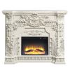 ACME Adara FIREPLACE Antique White Finish AC01620