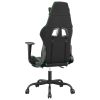 Gaming Chair with Footrest Black and Green Faux Leather