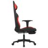 Gaming Chair with Footrest Black and Red Fabric