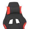 Gaming Chair with Footrest Black and Red Fabric