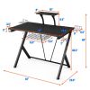 Multifunctional E-Sport Gaming Desk with Headset Hook and Cup Holder