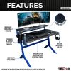 Techni Sport Blue Stryker Gaming Desk, Blue