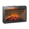 26 inch infrared quartz heater fireplace insert -woodlog version with brick