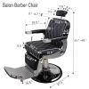 Reclining Barber Chair Hydraulic Salon Chair with Adjustable Headrest and Heavy Duty Base for Hair Cutting, Black+Silver XH