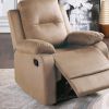 Elegant Modern Peat Color Microfiber Motion Recliner Chair 1pc Couch Manual Motion Plush Armrest Tufted Back Living Room Furniture