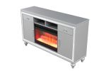 Sterling TV Stand With Electric Fireplace in Silver