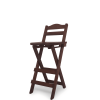 Solid Wood Folding Bar Stool(Set of 2), Brown, 17.3"x19.3"x38.6"