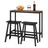 2pcs Pine Wood Saddle Seat Bar Stool Black