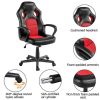 Adjustable Swivel Artificial Leather Gaming Chair, Red