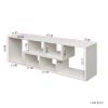 Double L-Shaped TV Stand, Display Shelf , Bookcase for Home Furniture,White