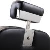 Reclining Barber Chair Hydraulic Salon Chair with Adjustable Headrest and Heavy Duty Base for Hair Cutting, Black+Silver XH