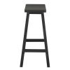 2pcs Pine Wood Saddle Seat Bar Stool Black