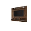 Manhattan Comfort Plaza 64.25 Modern Floating Wall Entertainment Center with Display Shelves in Rustic Brown