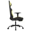 Massage Gaming Chair with Footrest Black and Light Green Fabric