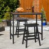 2pcs Pine Wood Saddle Seat Bar Stool Black