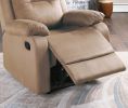 Elegant Modern Peat Color Microfiber Motion Recliner Chair 1pc Couch Manual Motion Plush Armrest Tufted Back Living Room Furniture