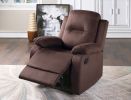 Elegant Modern Chocolate Color Microfiber Motion Recliner Chair 1pc Couch Manual Motion Plush Armrest Tufted Back Living Room Furniture