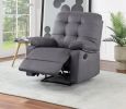 Contemporary Ebony Color Plush Microfiber Motion Recliner Chair 1pc Couch Manual Motion Plush Armrest Tufted Back Living Room Furniture