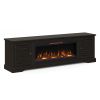 Bridgevine Home Topanga 83 inch Electric Fireplace TV Console for TVs up to 95 inches, Clove finish