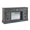 60 Inch Electric Fireplace Entertainment Center With Door Sensor-Dark Rustic Oak