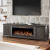 Bridgevine Home Topanga 83 inch Electric Fireplace TV Console for TVs up to 95 inches, Clove finish