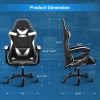 Racing Video Backrest and Seat Height Recliner Gaming Office High Back Computer Ergonomic Adjustable Swivel Chair, Without footrest, Black/White