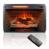 60 Inch Electric Fireplace Entertainment Center With Door Sensor-Dark Rustic Oak