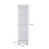 4 Shelves Glass Cabinet Glass Display Cabinet with One Door, White