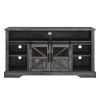 60 Inch Electric Fireplace Entertainment Center With Door Sensor-Dark Rustic Oak