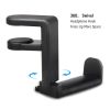 PC Gaming Headphone Stand Headset Hook Holder; Hanger Mount With Adjustable Rotating Arm Clamp; Desk Mount Universal Bag Bracket