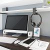 PC Gaming Headphone Stand Headset Hook Holder; Hanger Mount With Adjustable Rotating Arm Clamp; Desk Mount Universal Bag Bracket